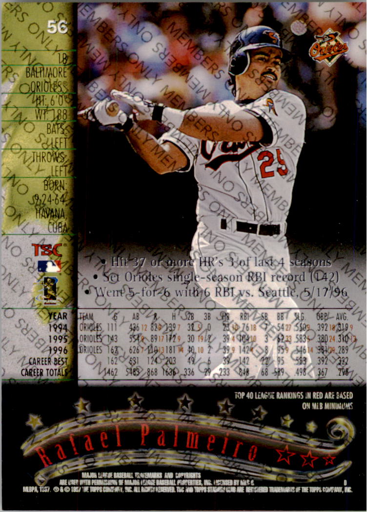 A2630- 1997 Stadium Club Members Only BB #s 1-250 -You Pick- 15+ FREE US SHIP - Picture 77 of 391