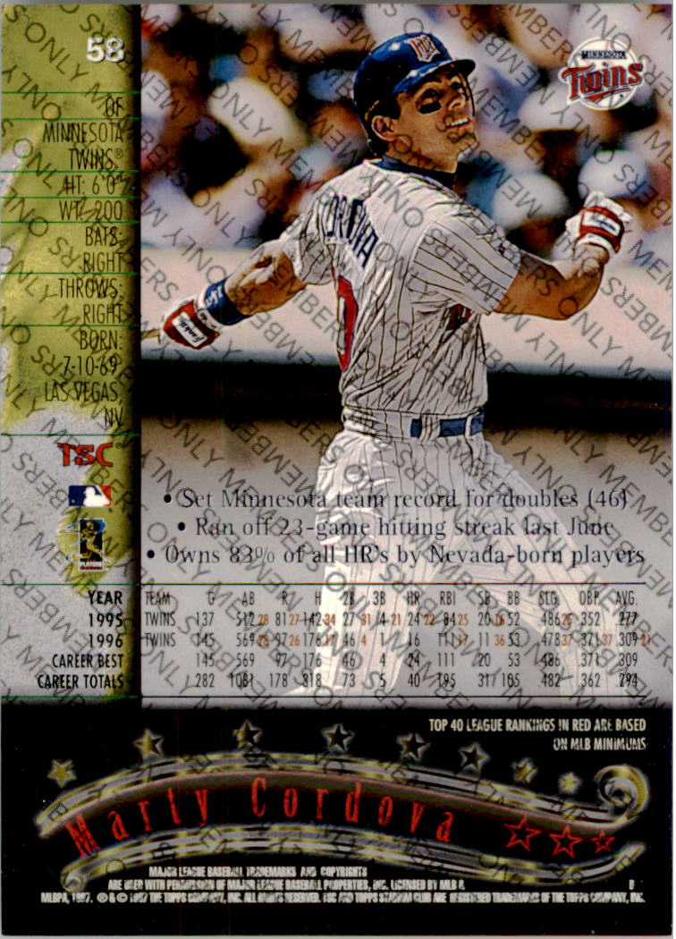 A2630- 1997 Stadium Club Members Only BB #s 1-250 -You Pick- 15+ FREE US SHIP - Picture 79 of 391