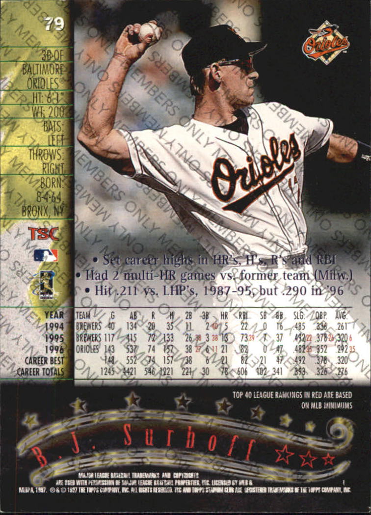 A2630- 1997 Stadium Club Members Only BB #s 1-250 -You Pick- 15+ FREE US SHIP - Picture 113 of 391