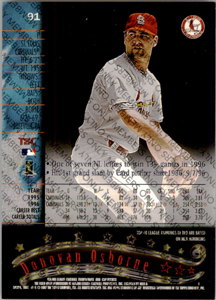 A2630- 1997 Stadium Club Members Only BB #s 1-250 -You Pick- 15+ FREE US SHIP - Picture 135 of 391
