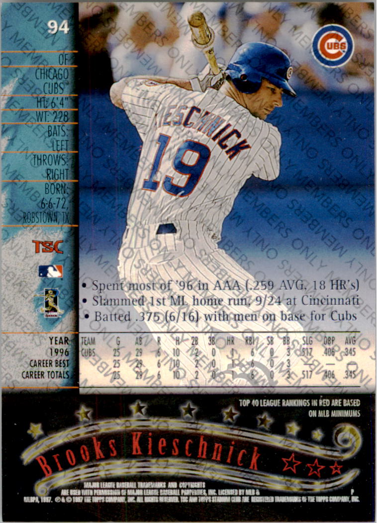 A2630- 1997 Stadium Club Members Only BB #s 1-250 -You Pick- 15+ FREE US SHIP - Picture 141 of 391