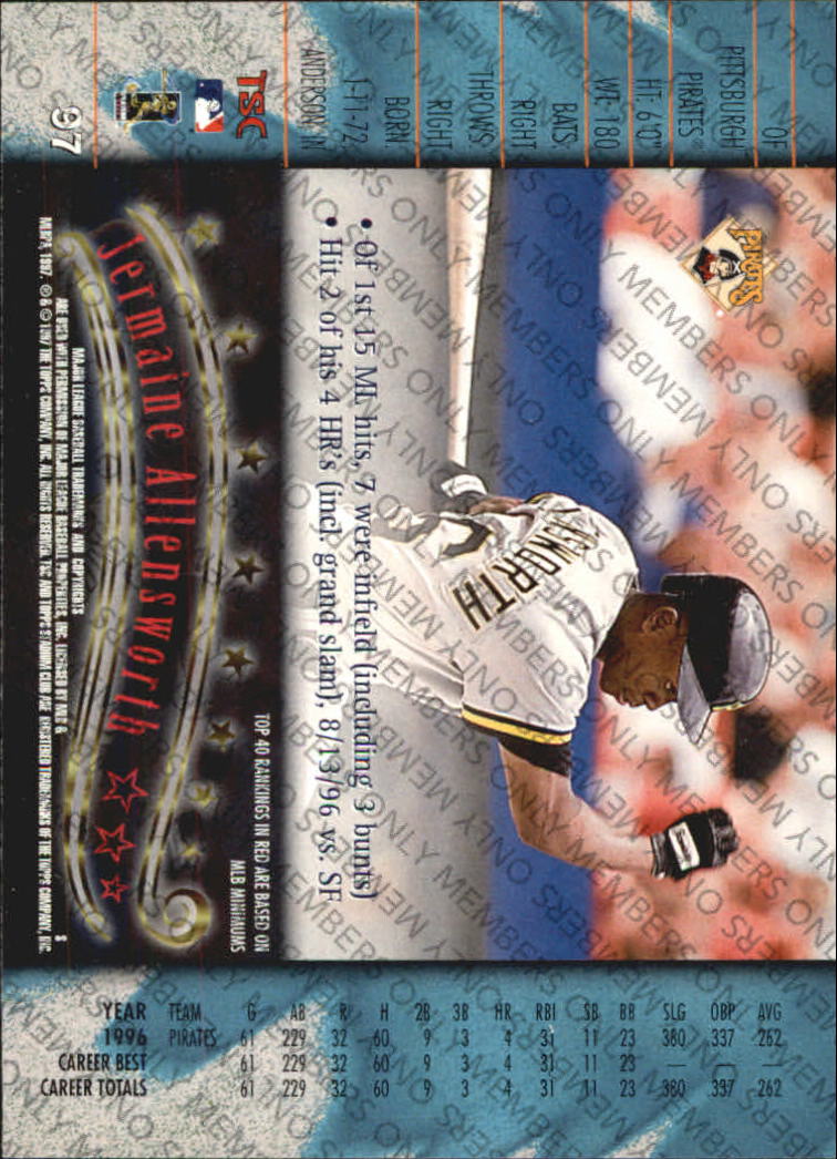 A2630- 1997 Stadium Club Members Only BB #s 1-250 -You Pick- 15+ FREE US SHIP - Picture 145 of 391