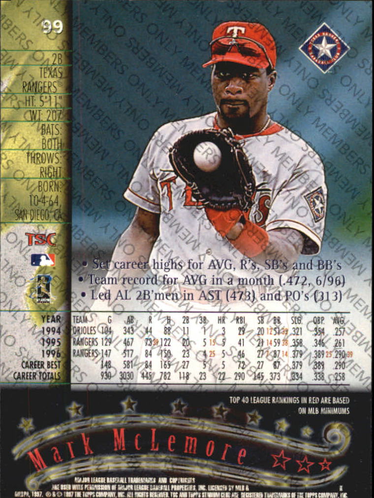 A2630- 1997 Stadium Club Members Only BB #s 1-250 -You Pick- 15+ FREE US SHIP - Picture 149 of 391
