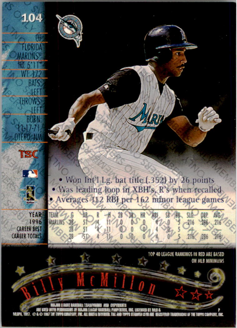 A2630- 1997 Stadium Club Members Only BB #s 1-250 -You Pick- 15+ FREE US SHIP - Picture 157 of 391