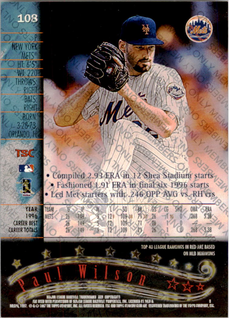 A2630- 1997 Stadium Club Members Only BB #s 1-250 -You Pick- 15+ FREE US SHIP - Picture 165 of 391
