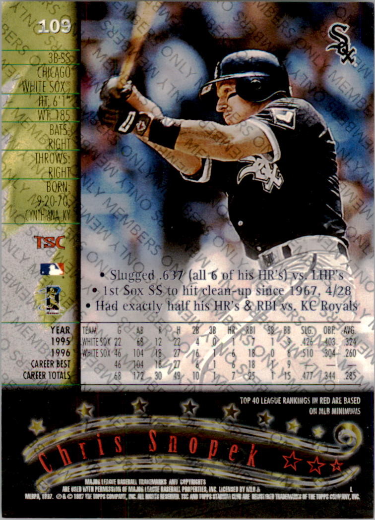 A2630- 1997 Stadium Club Members Only BB #s 1-250 -You Pick- 15+ FREE US SHIP - Picture 167 of 391