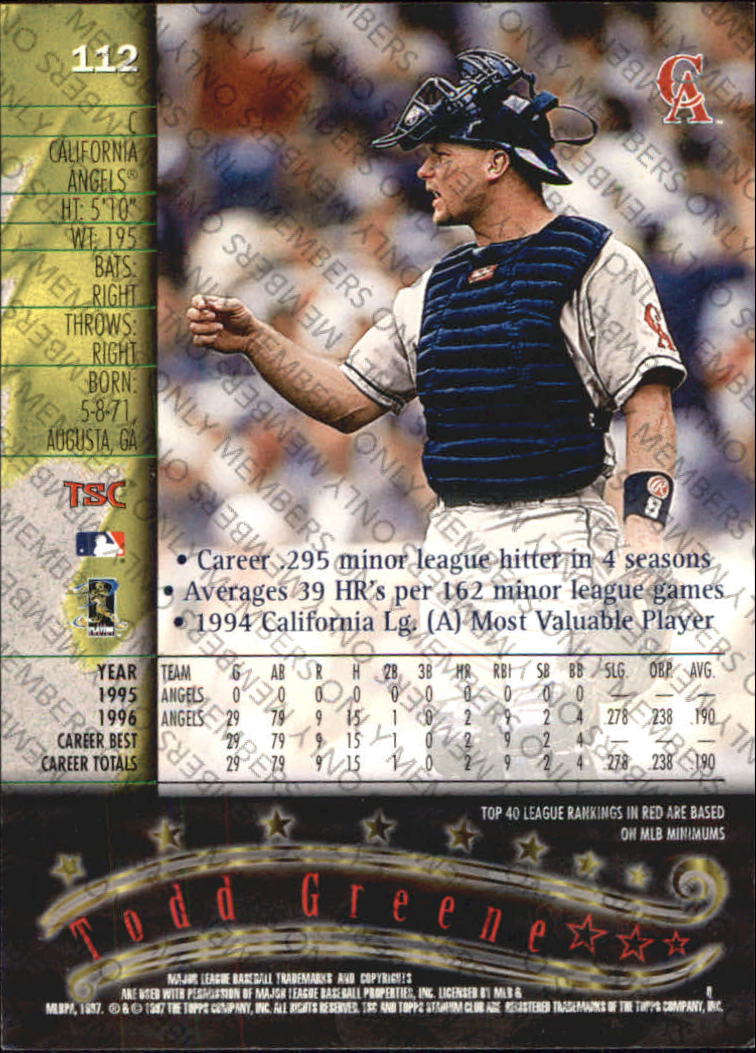 A2630- 1997 Stadium Club Members Only BB #s 1-250 -You Pick- 15+ FREE US SHIP - Picture 173 of 391