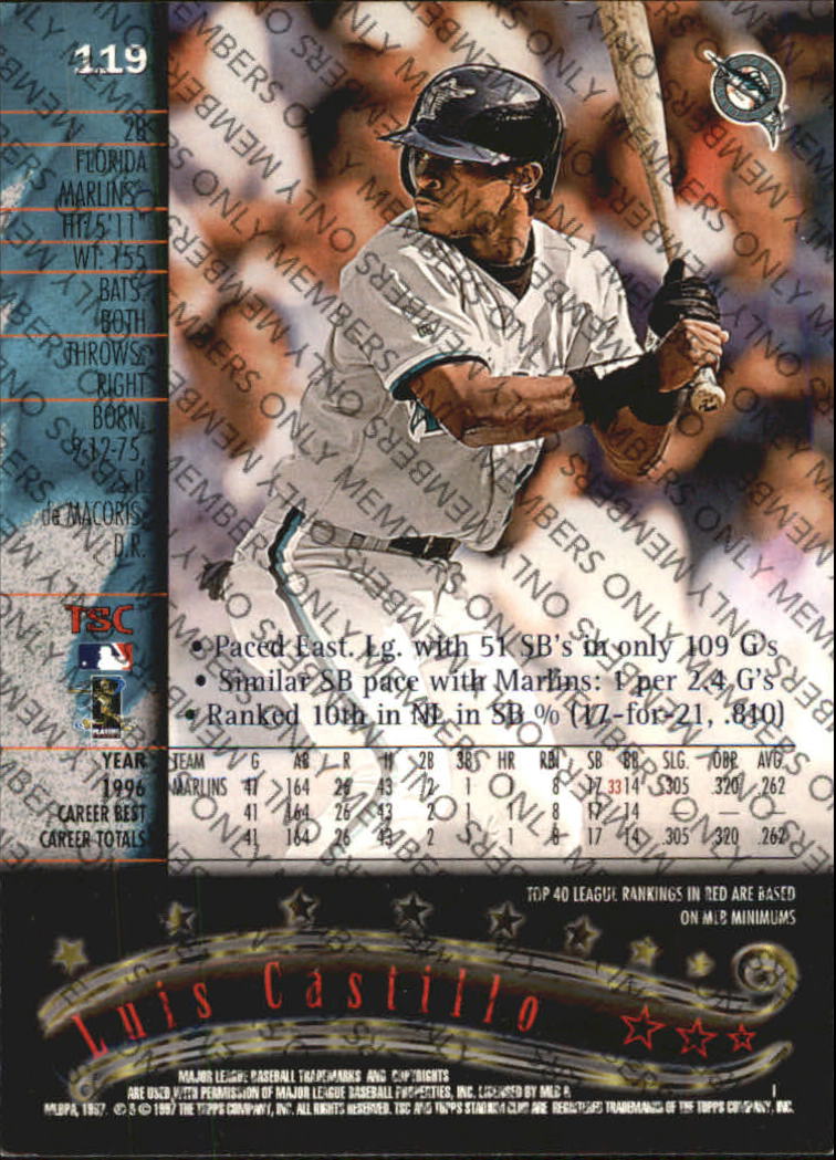 A2630- 1997 Stadium Club Members Only BB #s 1-250 -You Pick- 15+ FREE US SHIP - Picture 185 of 391