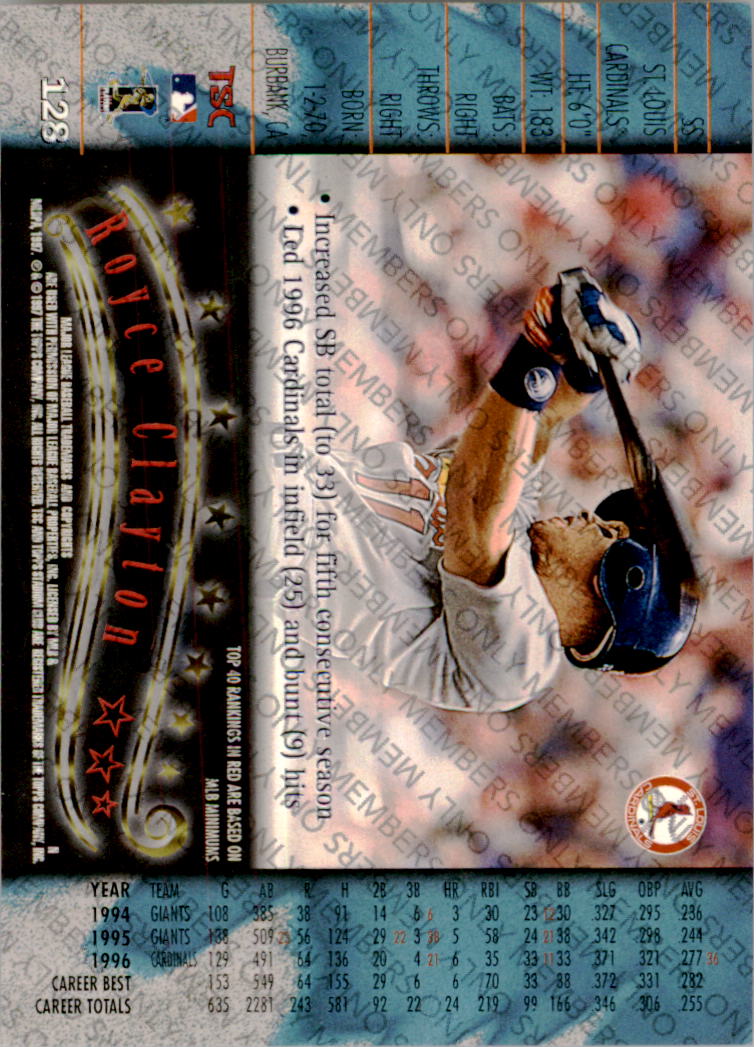 A2630- 1997 Stadium Club Members Only BB #s 1-250 -You Pick- 15+ FREE US SHIP - Picture 201 of 391