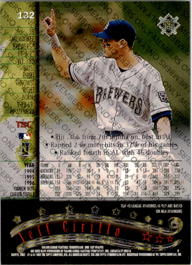 A2630- 1997 Stadium Club Members Only BB #s 1-250 -You Pick- 15+ FREE US SHIP - Picture 209 of 391