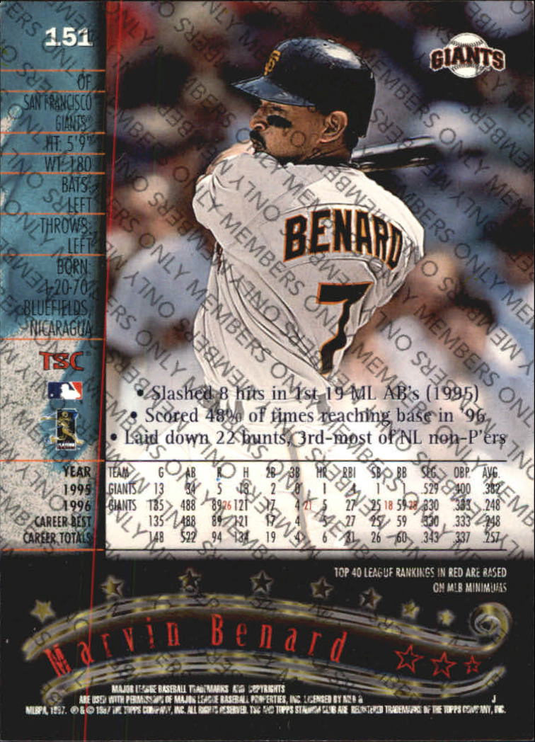 A2630- 1997 Stadium Club Members Only BB #s 1-250 -You Pick- 15+ FREE US SHIP - Picture 245 of 391