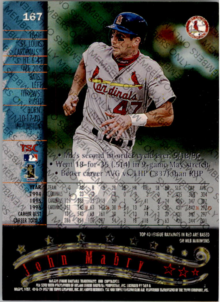 A2630- 1997 Stadium Club Members Only BB #s 1-250 -You Pick- 15+ FREE US SHIP - Picture 273 of 391