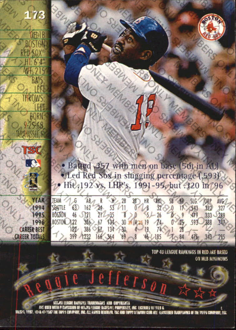 A2630- 1997 Stadium Club Members Only BB #s 1-250 -You Pick- 15+ FREE US SHIP - Picture 285 of 391