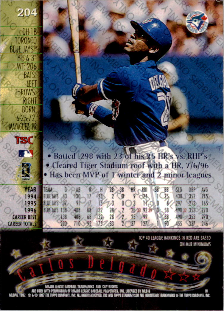 A2630- 1997 Stadium Club Members Only BB #s 1-250 -You Pick- 15+ FREE US SHIP - Picture 329 of 391