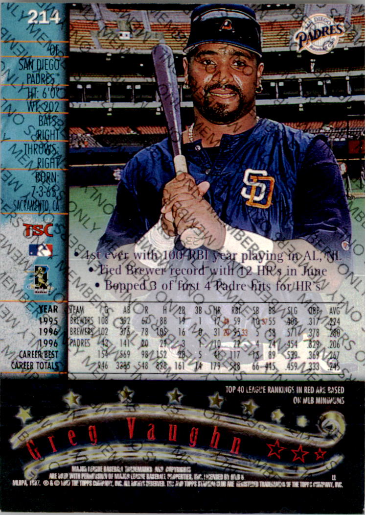 A2630- 1997 Stadium Club Members Only BB #s 1-250 -You Pick- 15+ FREE US SHIP - Picture 339 of 391