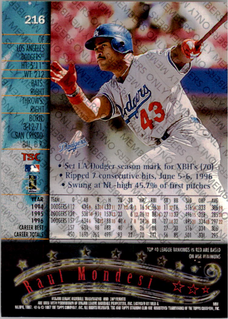 A2630- 1997 Stadium Club Members Only BB #s 1-250 -You Pick- 15+ FREE US SHIP - Picture 343 of 391