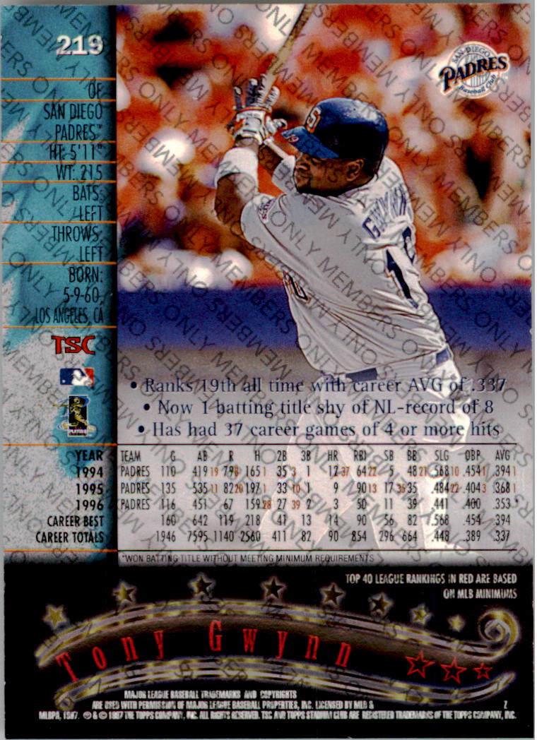 A2630- 1997 Stadium Club Members Only BB #s 1-250 -You Pick- 15+ FREE US SHIP - Picture 347 of 391