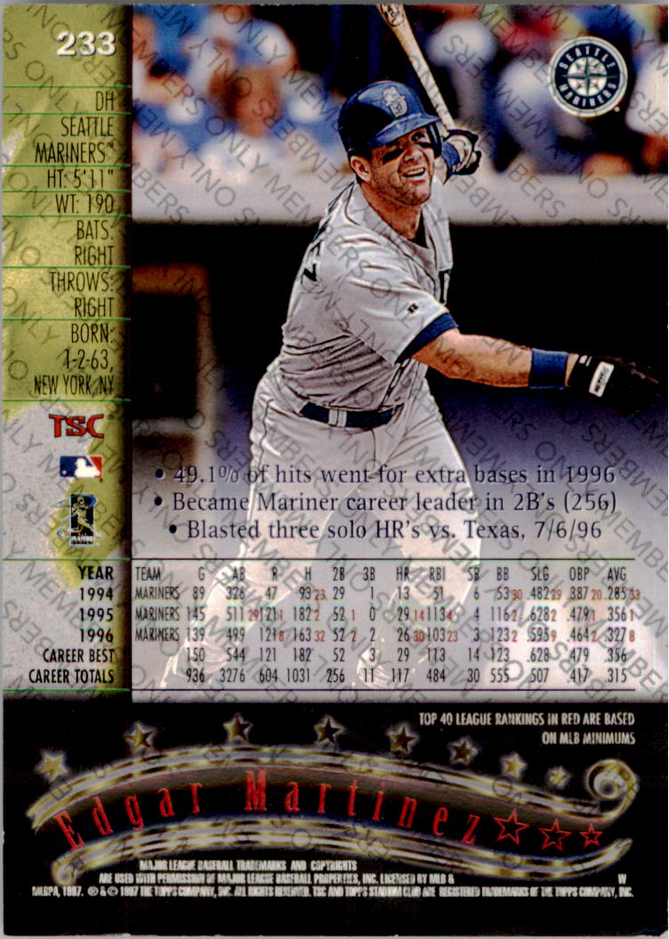 A2630- 1997 Stadium Club Members Only BB #s 1-250 -You Pick- 15+ FREE US SHIP - Picture 367 of 391