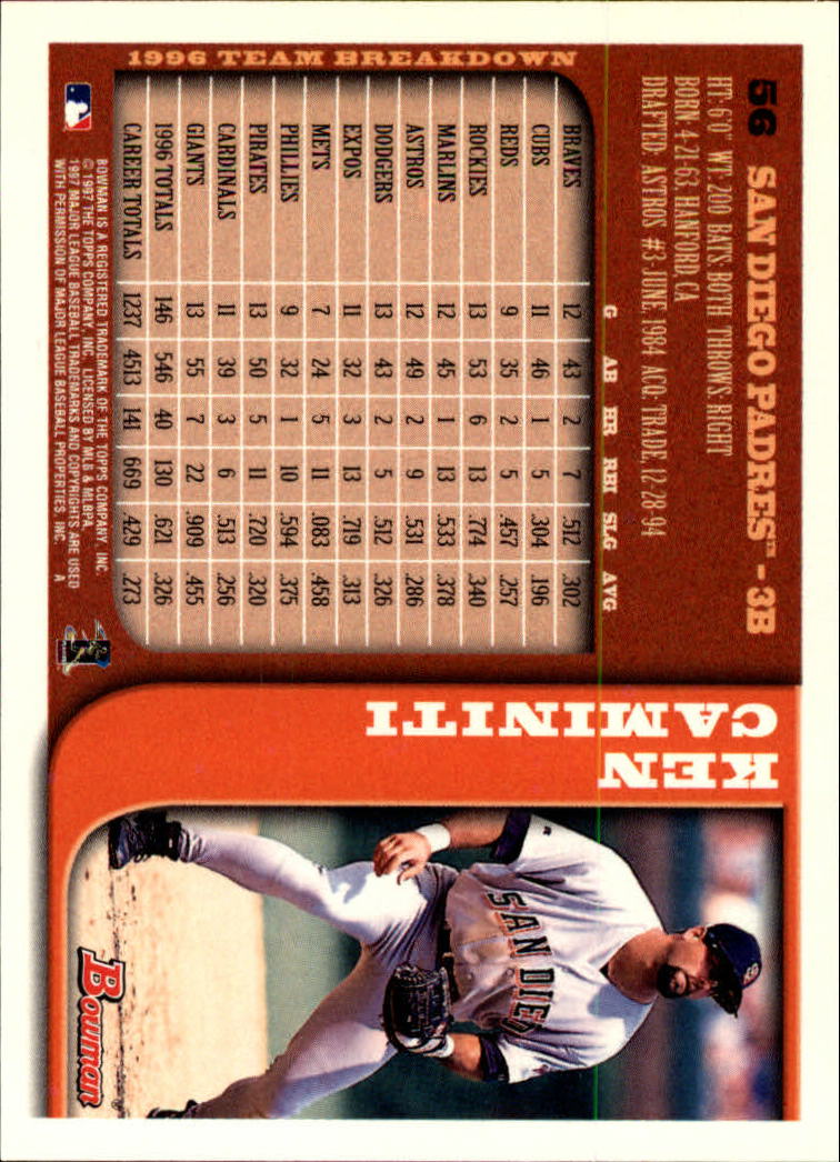 A9035- 1997 Bowman Baseball Card #s 1-250 +Rookies -You Pick- 10+ FREE US SHIP - Picture 113 of 501