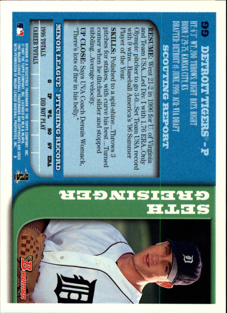 A9035- 1997 Bowman Baseball Card #s 1-250 +Rookies -You Pick- 10+ FREE US SHIP - Picture 199 of 501