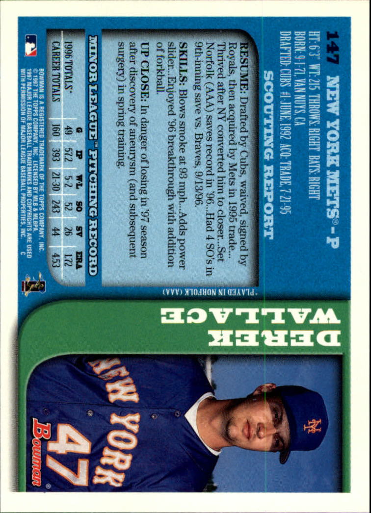 A9035- 1997 Bowman Baseball Card #s 1-250 +Rookies -You Pick- 10+ FREE US SHIP - Picture 295 of 501