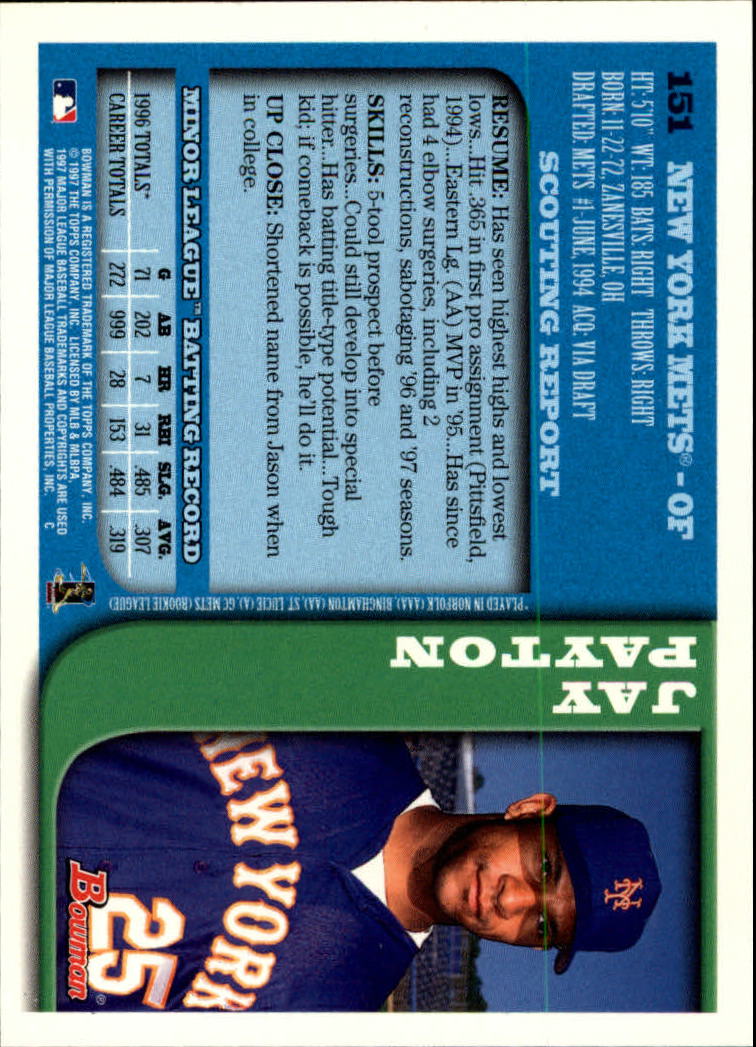 A9035- 1997 Bowman Baseball Card #s 1-250 +Rookies -You Pick- 10+ FREE US SHIP - Picture 303 of 501