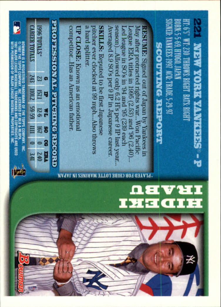 A9035- 1997 Bowman Baseball Card #s 1-250 +Rookies -You Pick- 10+ FREE US SHIP - Picture 443 of 501