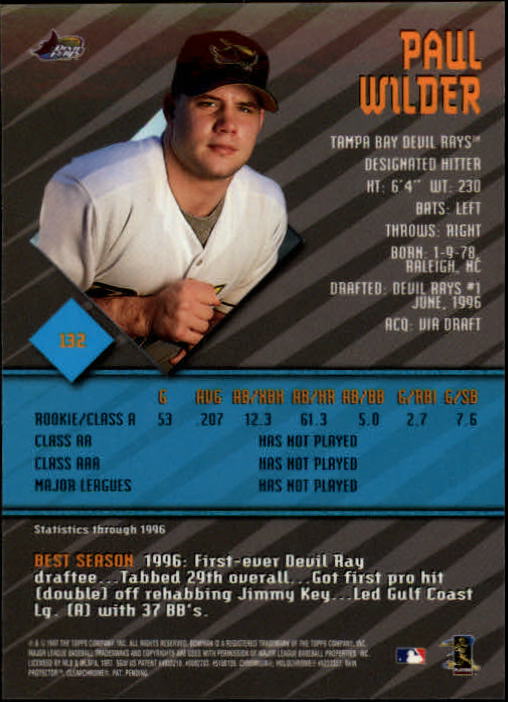 1997 Bowman's Best #132 Paul Wilder RC back image