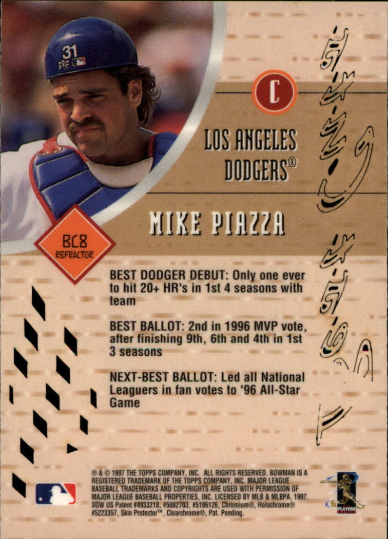 1997 Bowman's Best Best Cuts Refractor #BC8 Mike Piazza back image