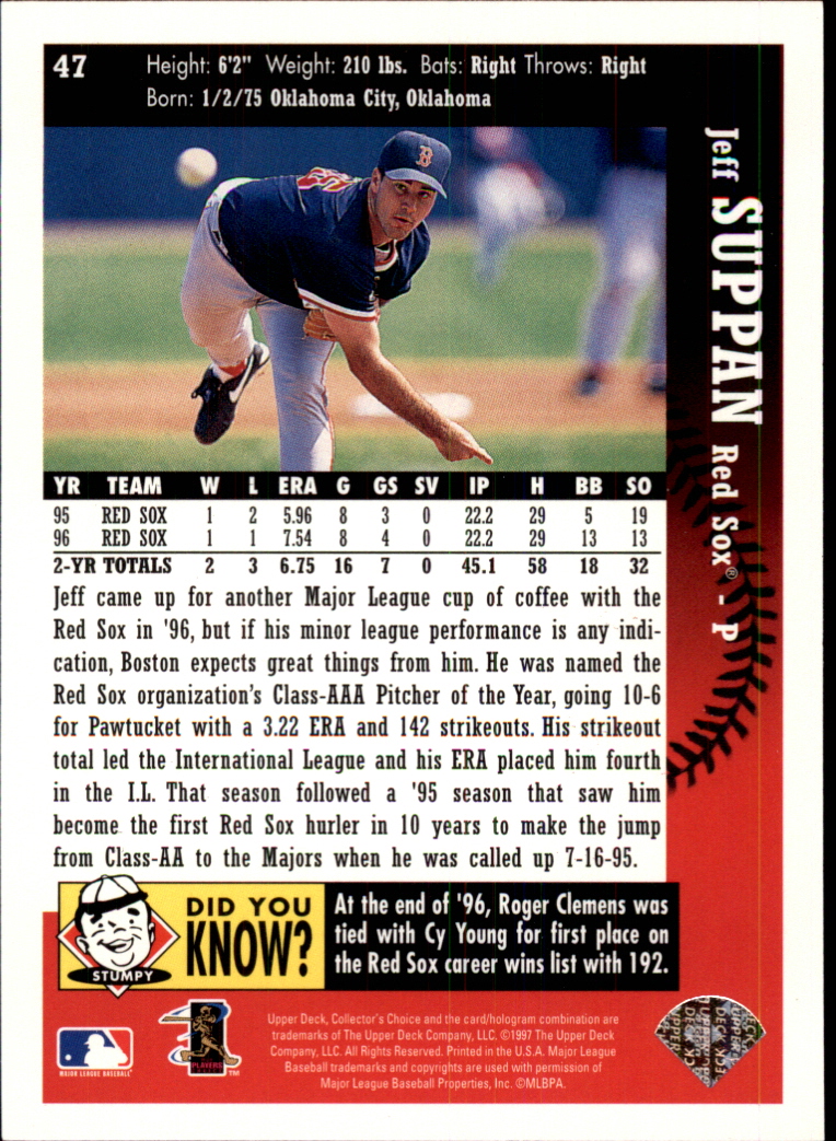 1997 Collector's Choice #47 Jeff Suppan back image