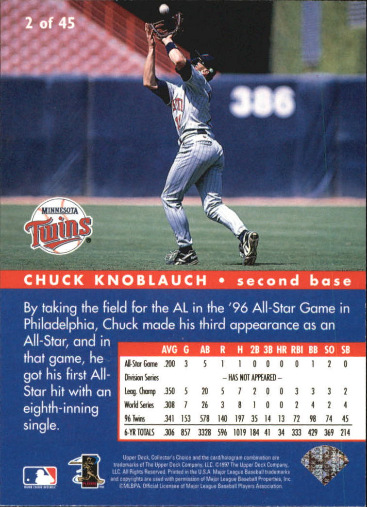 Chuck Knoblauch Minnesota Twins Upper Deck # 153 1997 Baseball Card