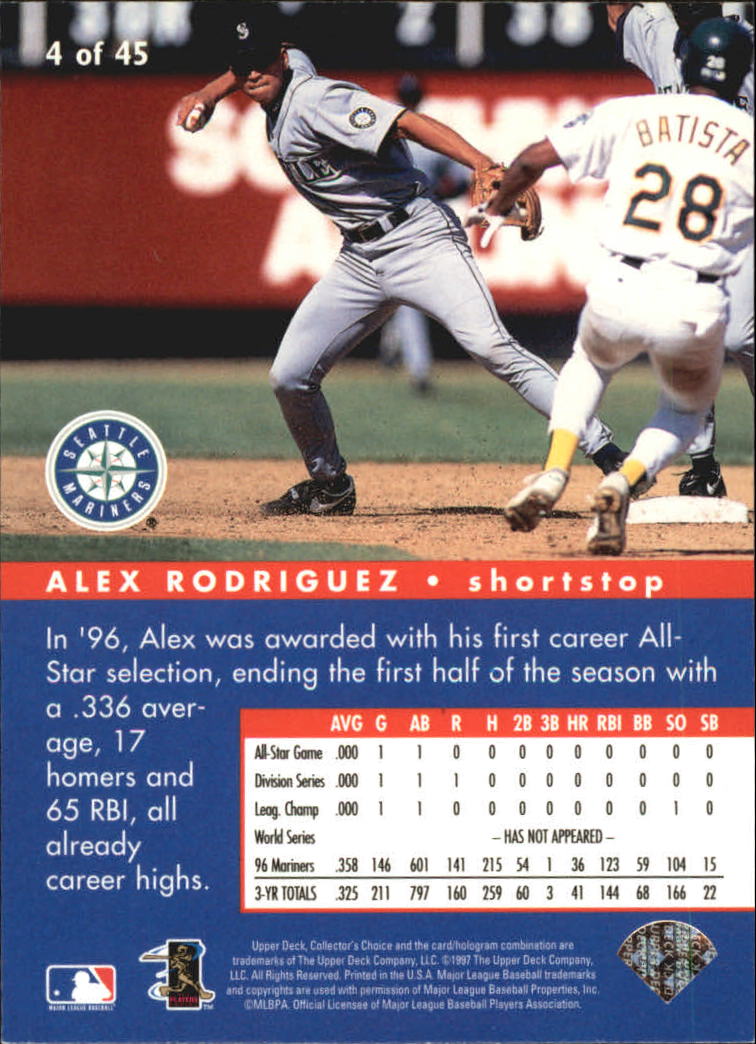 1997 Collector's Choice All-Star Connection #4 Alex Rodriguez back image