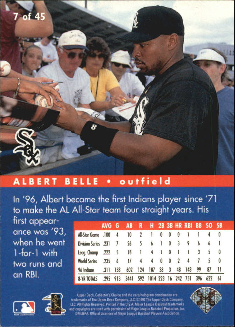 1997 Collector's Choice All-Star Connection #7 Albert Belle back image