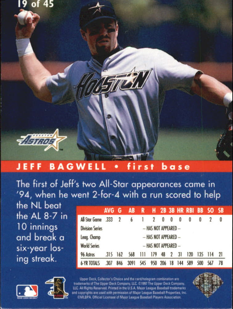 1997 Collector's Choice All-Star Connection #19 Jeff Bagwell back image