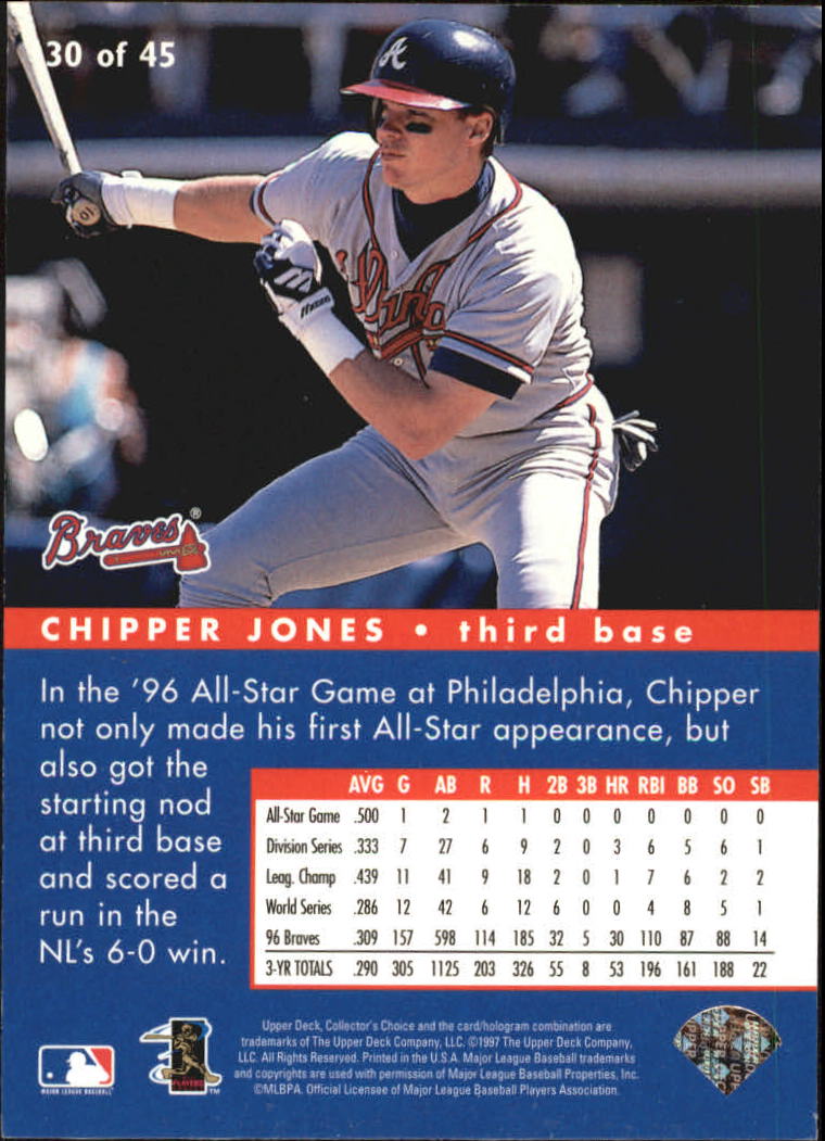 1997 Collector's Choice All-Star Connection #30 Chipper Jones back image
