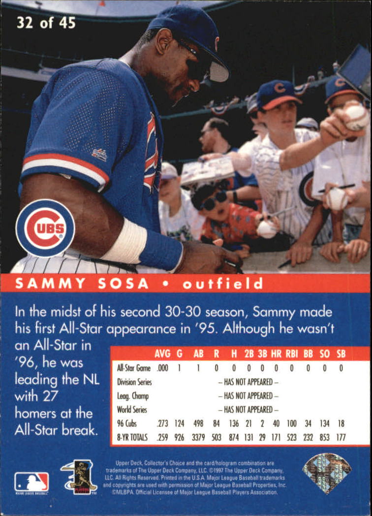 1997 Collector's Choice All-Star Connection #32 Sammy Sosa back image
