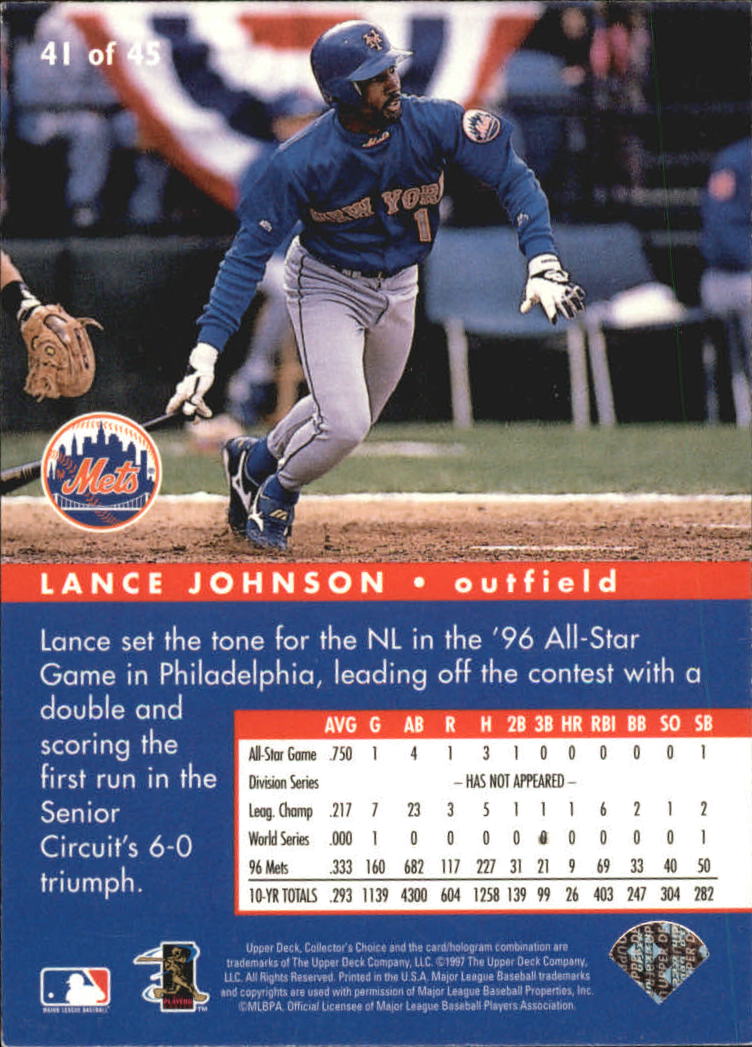 1997 Collector's Choice All-Star Connection #41 Lance Johnson back image