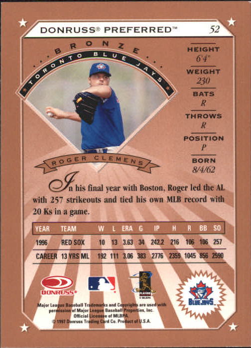 Roger Clemens cards (1987-2022) Red Sox Yankees Blue Jays Astros - You Choose - Picture 134 of 356