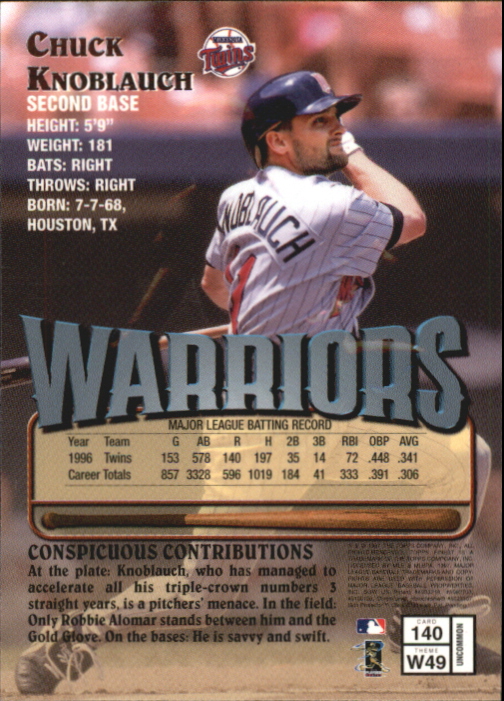 1997 Finest Embossed #140 Chuck Knoblauch S back image