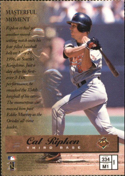 1997 Finest Embossed #334 Cal Ripken G back image