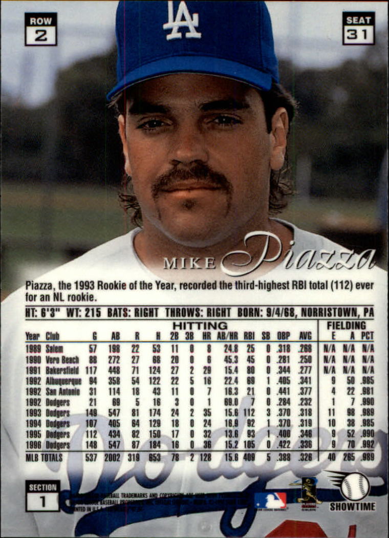 1997 Flair Showcase Row 2 #31 Mike Piazza back image