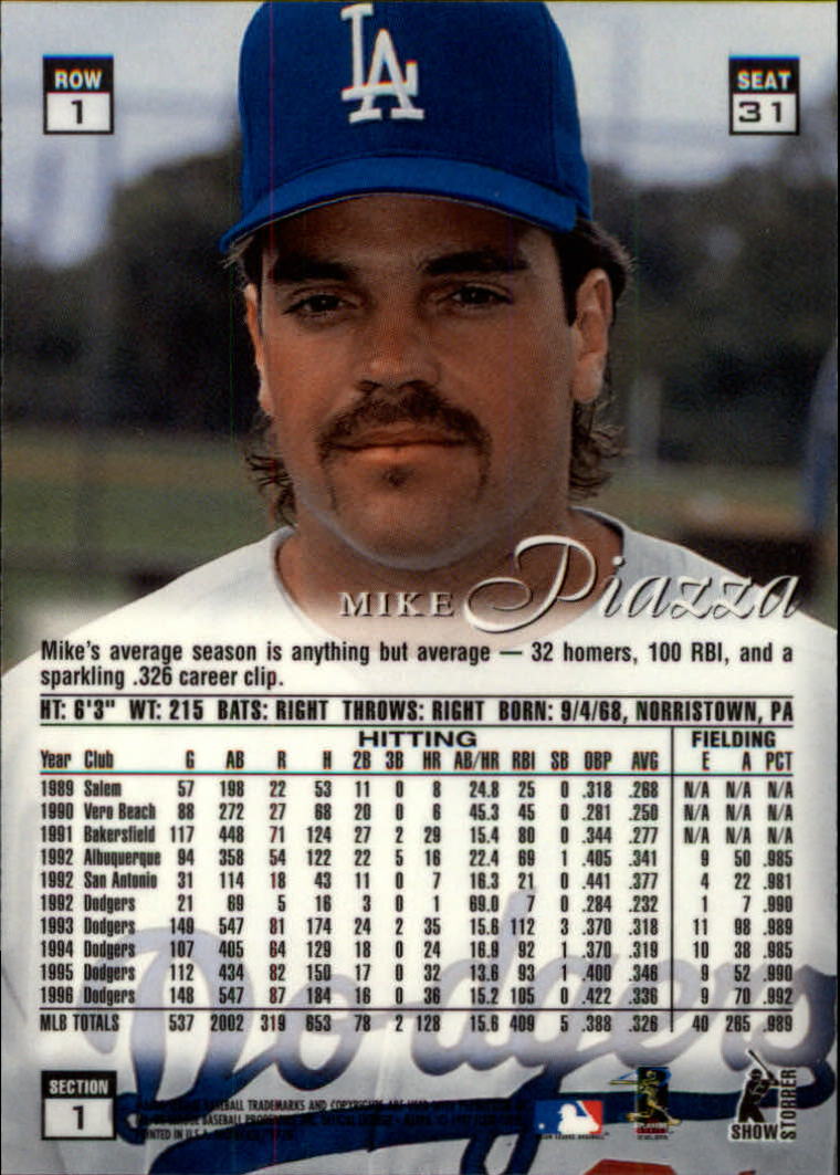 1997 Flair Showcase Row 1 #31 Mike Piazza back image