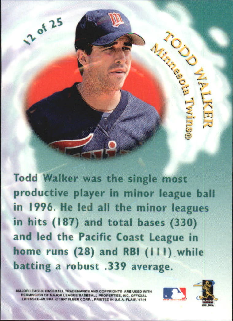 1997 Flair Showcase Wave of the Future #12 Todd Walker back image