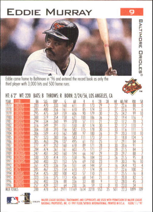 1997 Fleer Baseball "Main Set" Base Cards #1 to #200 - Picture 19 of 385