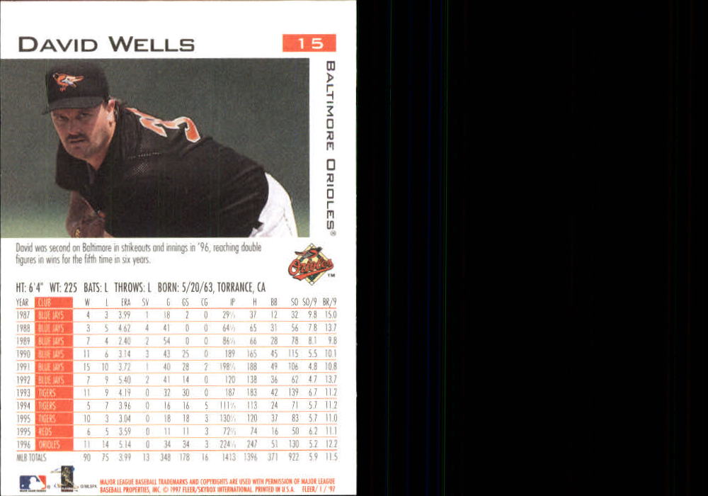 1997 Fleer Baseball "Main Set" Base Cards #1 to #200 - Picture 31 of 385