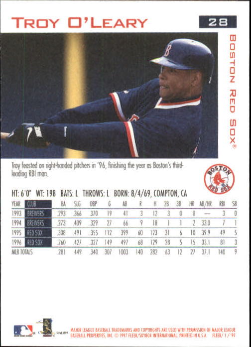 1997 Fleer Baseball "Main Set" Base Cards #1 to #200 - Picture 57 of 385