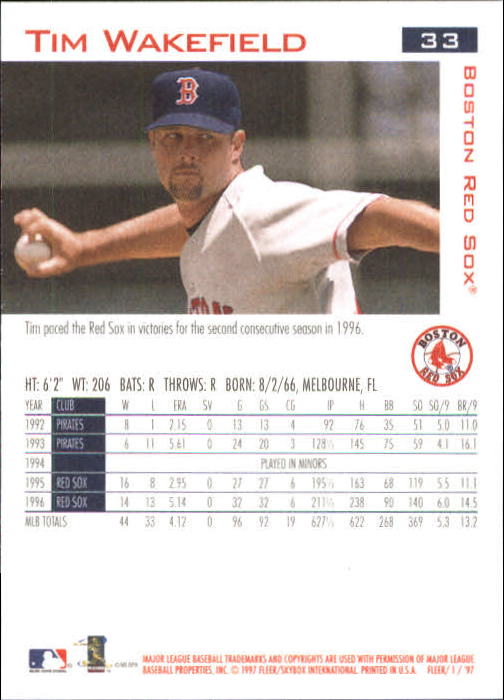 1997 Fleer Baseball "Main Set" Base Cards #1 to #200 - Picture 67 of 385