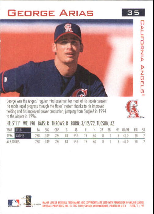1997 Fleer Baseball "Main Set" Base Cards #1 to #200 - Picture 71 of 385