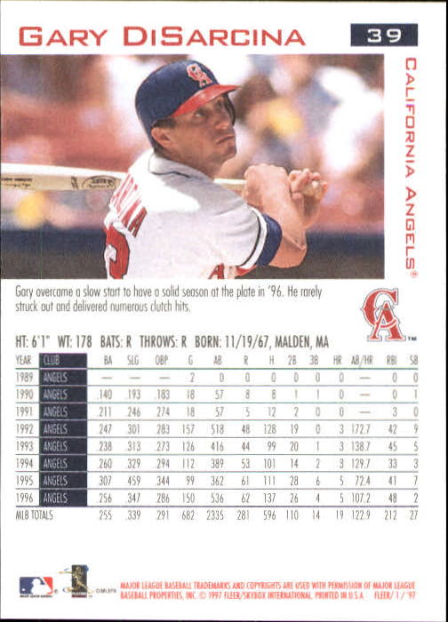 1997 Fleer Baseball "Main Set" Base Cards #1 to #200 - Picture 79 of 385