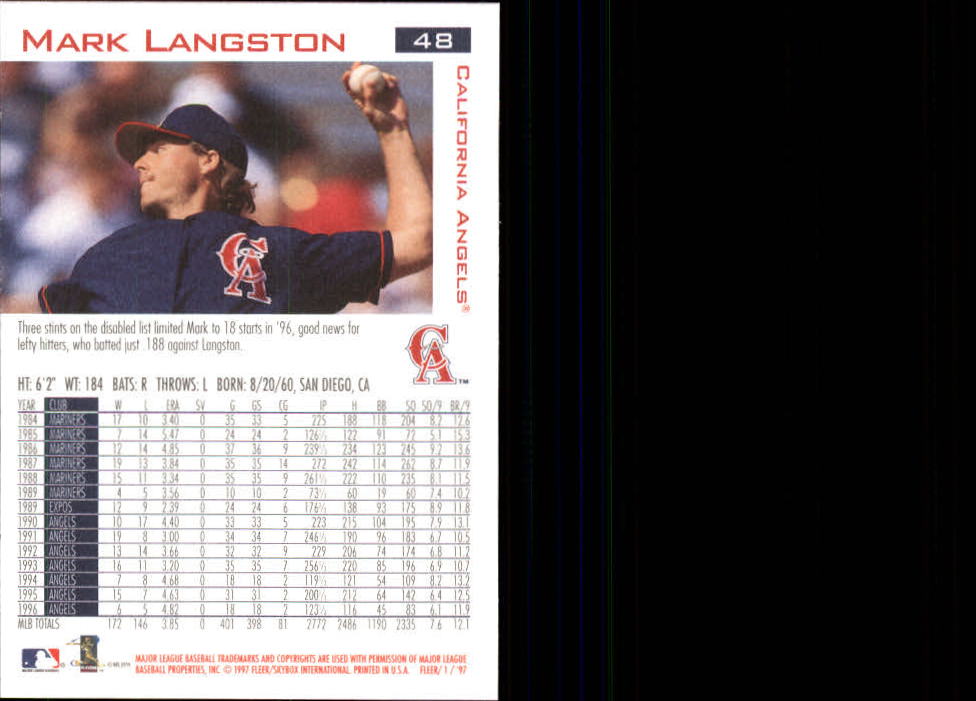 1997 Fleer Baseball "Main Set" Base Cards #1 to #200 - Picture 97 of 385